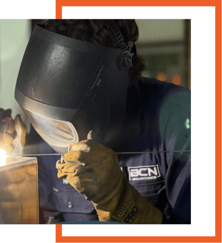 Welding process on a QDS plate for a client, showcasing skilled craftsmanship and dedication to client-specific projects at BCN Industries Maintenance & Fabrication Provider in Central QLD-1 Welding process on a QDS plate for a client, showcasing skilled craftsmanship and dedication to client-specific projects at BCN Industries Maintenance & Fabrication Provider in Central QLD